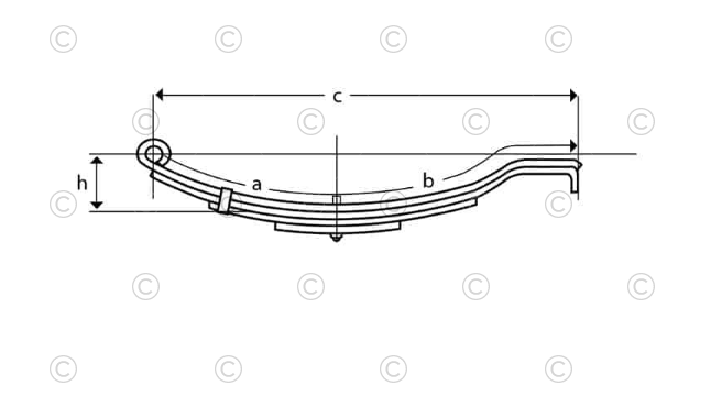 UNA-202 | Trailer Leaf Spring | Slipper - Flat End | 2 Leaves | 600 lbs. Capacity