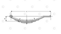 UNA-040 | Trailer Leaf Spring | Slipper - Flat End | 4 Leaves | 1,837 lbs. Capacity
