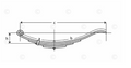 UNA-178 | Trailer Leaf Spring | Slipper - Radius End | 3 Leaves | 750 lbs. Capacity