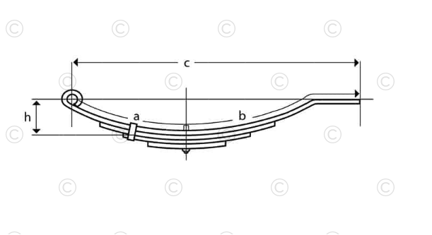 UNA-018 | Trailer Leaf Spring | Slipper - Flat End | 2 Leaves | 300 lbs. Capacity