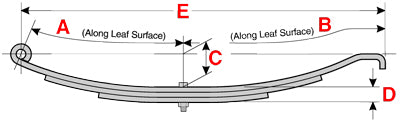 UNA-317 | Trailer Leaf Spring | Slipper - Open Eye, | 7 Leaves | 4,000 lbs. Capacity