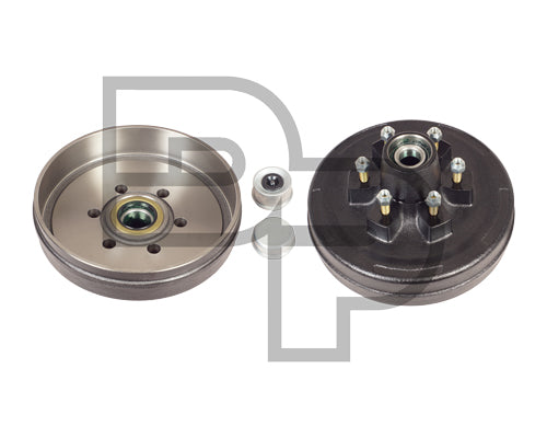 Trailer Brake Drum Kit- 5,200lb-7,000lb Capacity 5.50"BC, 1/2"-20 studs
