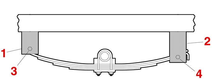 Front Hanger for slipper springs |4.88" x 2.25" x .25"| 028-001-00