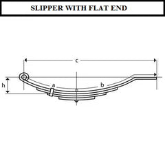 UNA-262| Trailer Leaf Spring | Slipper - Open Eye | 3 Leaves | 1,500 lbs. Capacity