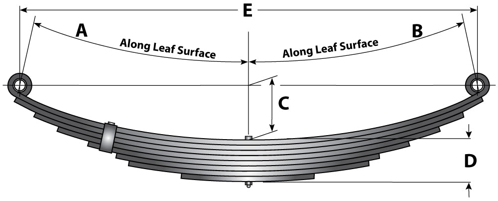 UNA-055 | Trailer leaf spring 8 Leafs | 4,000 lbs. Capacity